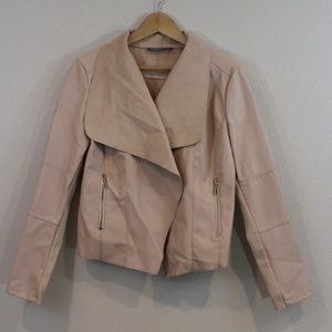 Bagatelle Faux Leather Jacket in Beige